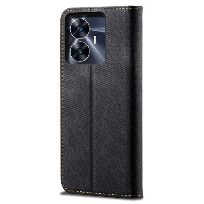 Folio-fodral Realme C55 Denimtyg