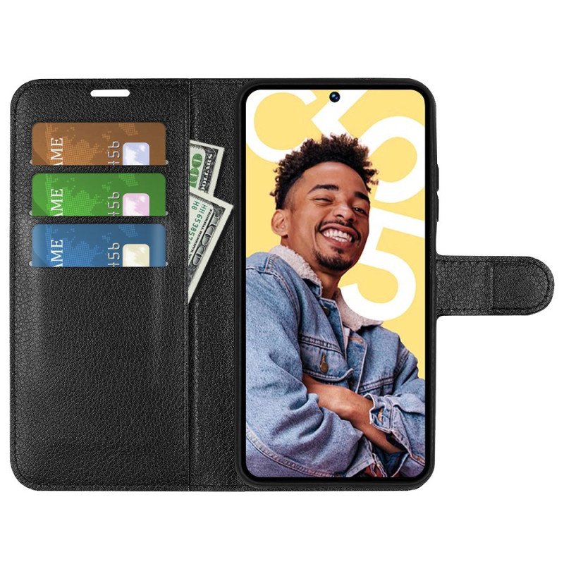 Läderfodral Realme C55 Telefonfodral Klassisk Litchi-imitationsläder