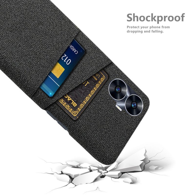 Skal För Realme C55 Korthållare I Dubbelt Tyg