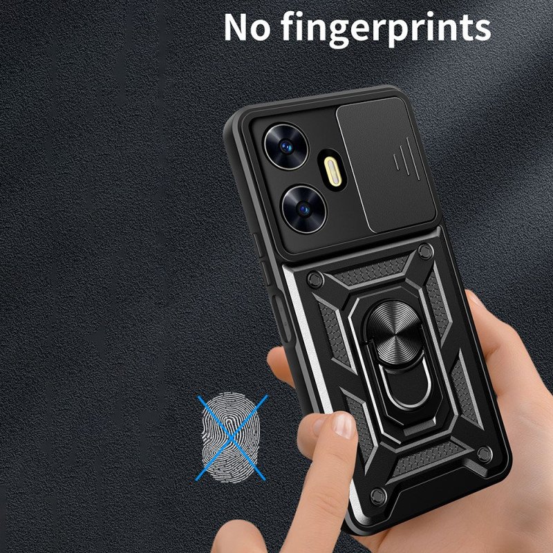 Skal Realme C55 Telefonfodral Ringhållare Och Glidande Linsskydd
