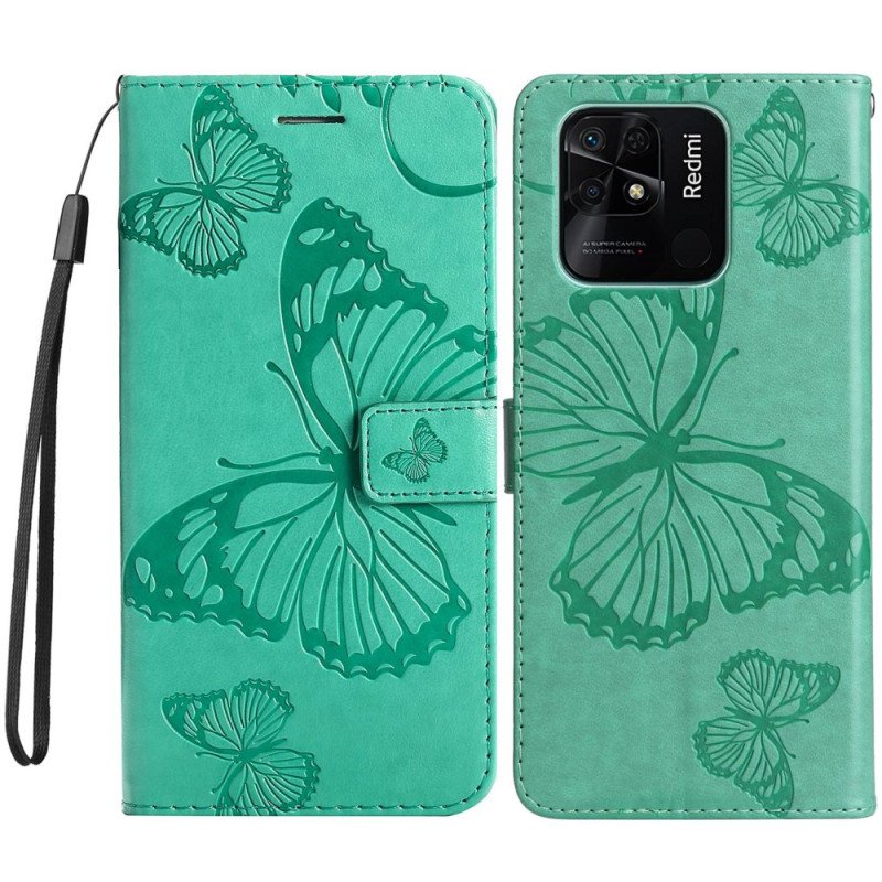 Fodral Xiaomi Redmi 10C Med Kedjar Jättebandfjärilar