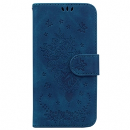 Fodral Xiaomi Redmi 10C Med Kedjar Strappy Rosor Och Fjärilar