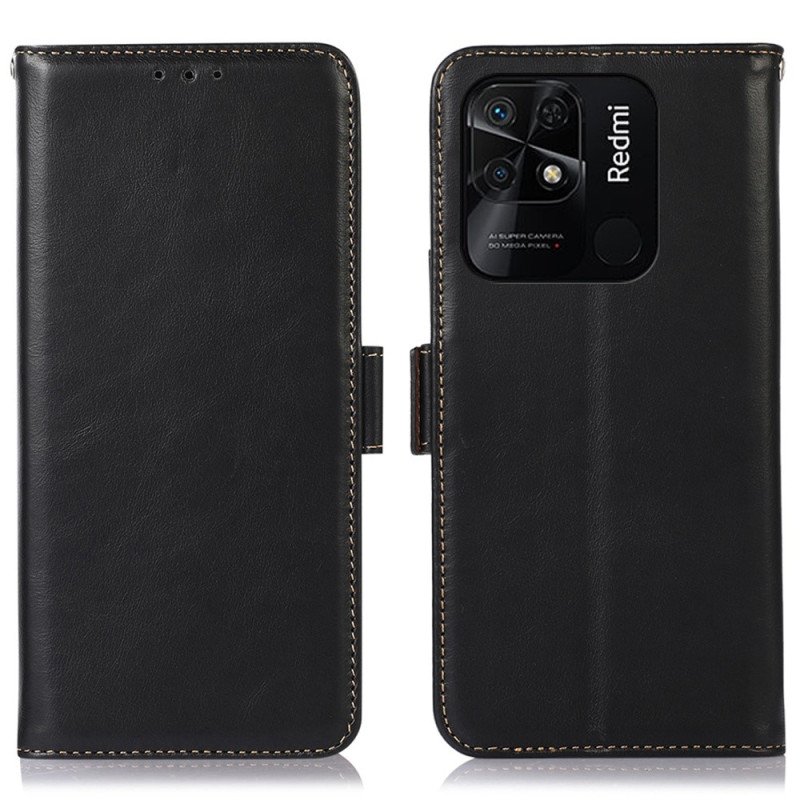 Fodral Xiaomi Redmi 10C Rfid-funktion I Äkta Läder