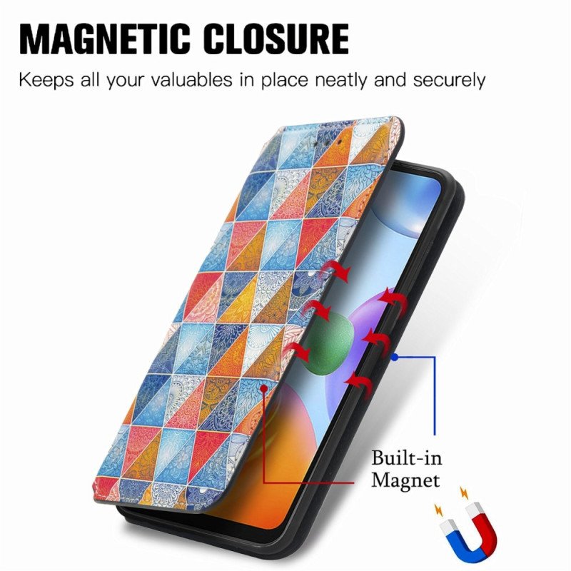 Folio-fodral Xiaomi Redmi 10C Läderfodral Caseneo Rfid-design