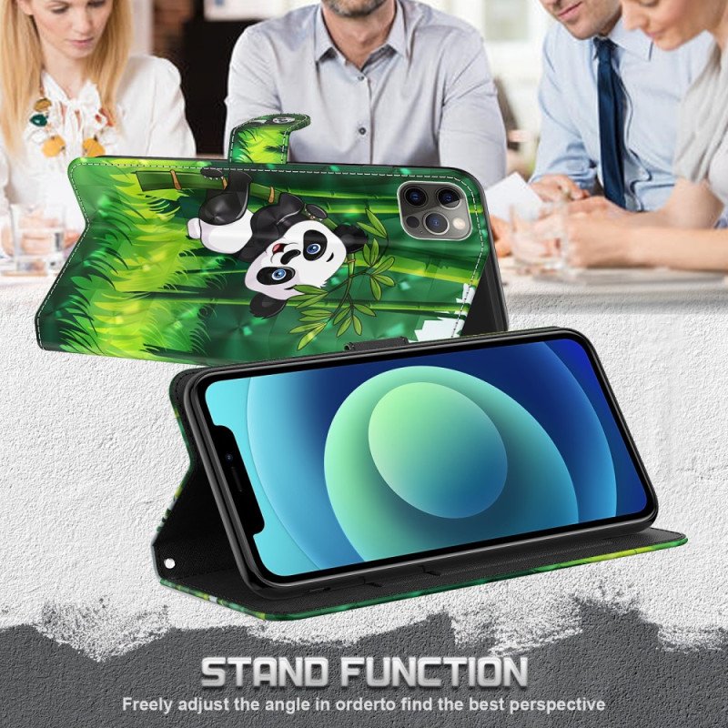 Folio-fodral Xiaomi Redmi 10C Med Kedjar Bambu Panda Med Snodd