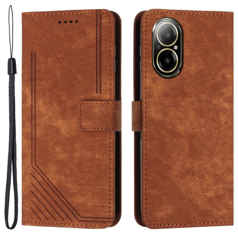 Läderfodral Realme C67 Telefonfodral Retrodesign