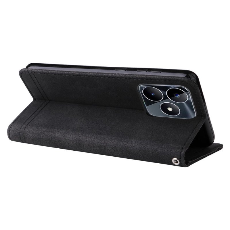 Läderfodral Realme C53 Telefonfodral Nit Med Rem