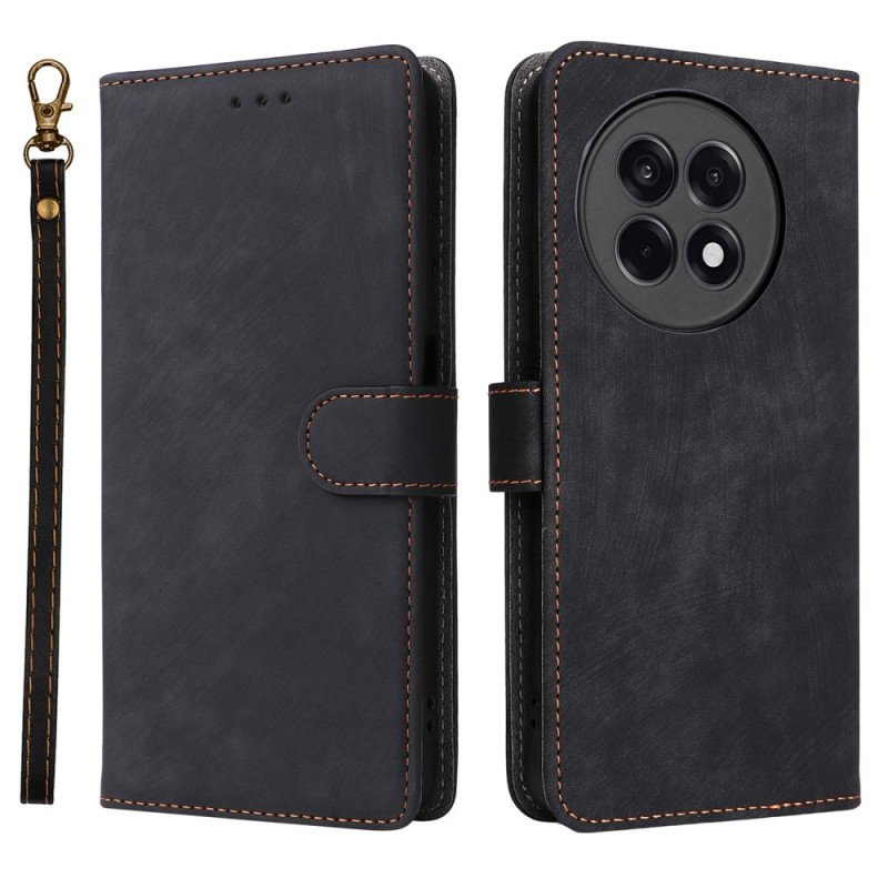 Fodral För Oneplus 13r Rfid-blockerande Lädereffekt Med Rem