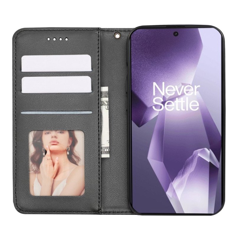 Folio-fodral Oneplus 13r Plånbok Med Rutigt Mönster