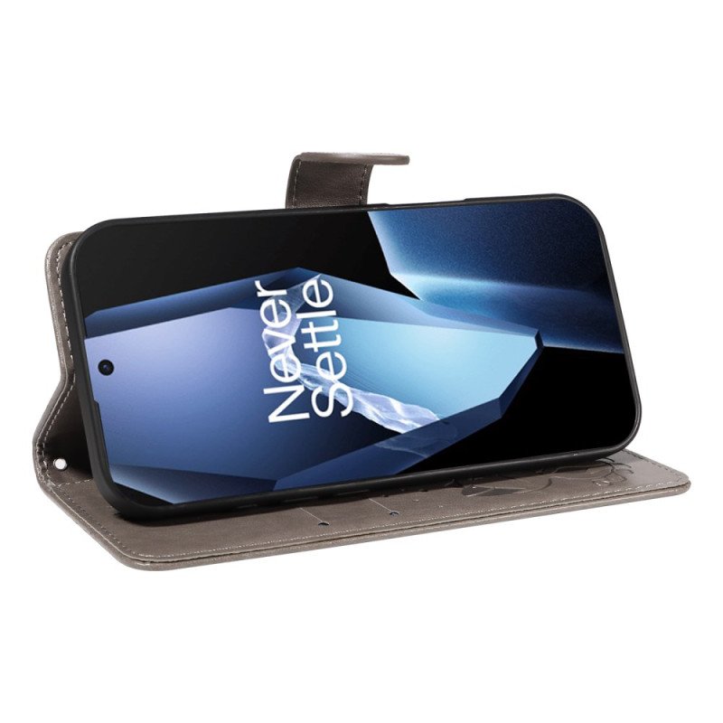 Läderfodral Oneplus 13r Telefonfodral Katt Och Bi