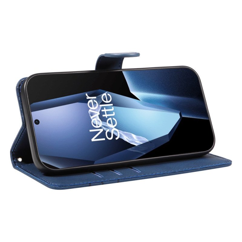 Läderfodral Oneplus 13r Telefonfodral Vågiga Linjer