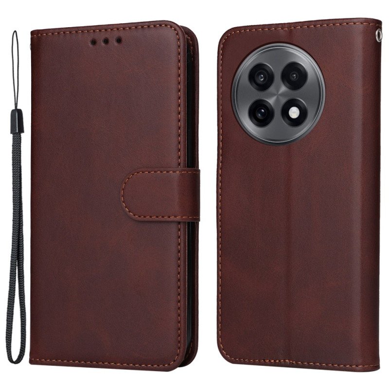 Läderskal Fodral Oneplus 13r Enkel Läderrem