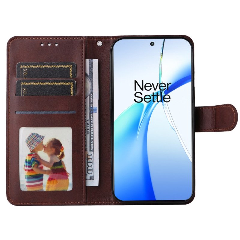 Läderskal Fodral Oneplus 13r Enkel Läderrem