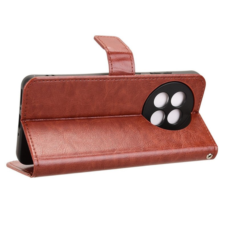 Läderskal Fodral Oneplus 13r Flashigt Konstläder