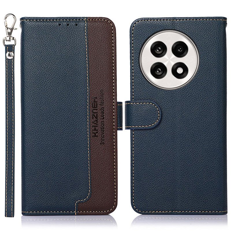 Läderskal Fodral Oneplus 13r Khazneh Tvåfärgat Rfid-skydd