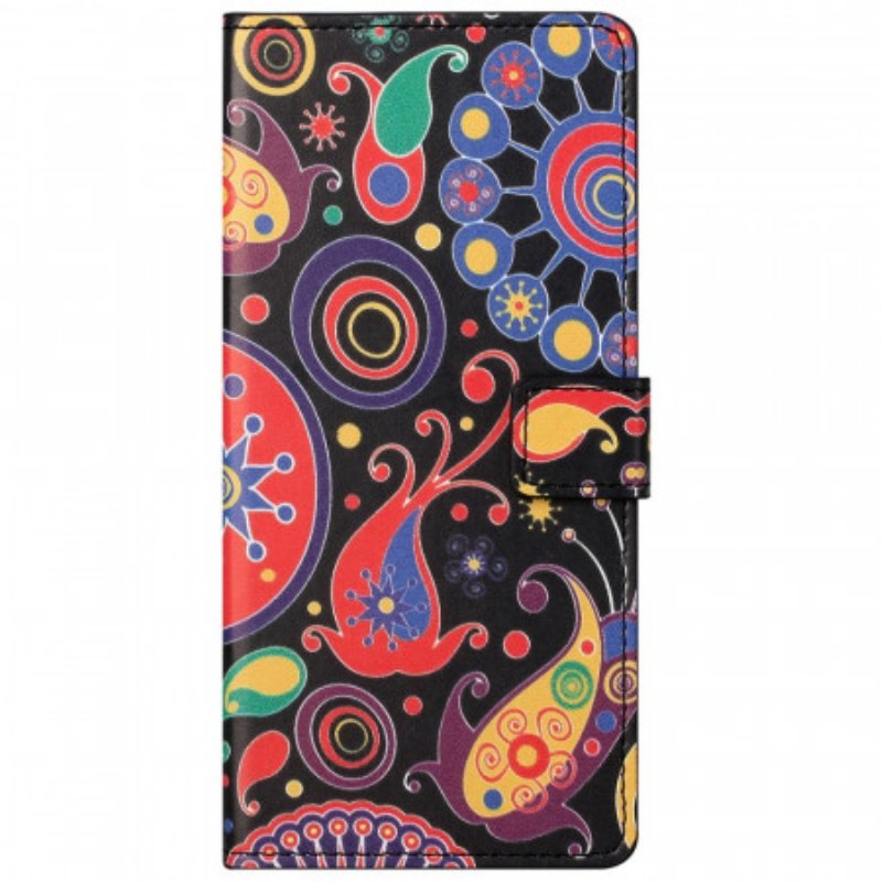 Läderfodral Google Pixel 6A Galaxy Mönster