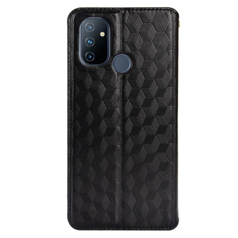 Folio-fodral OnePlus Nord N100 Läderfodral 3d Diamantlädereffekt