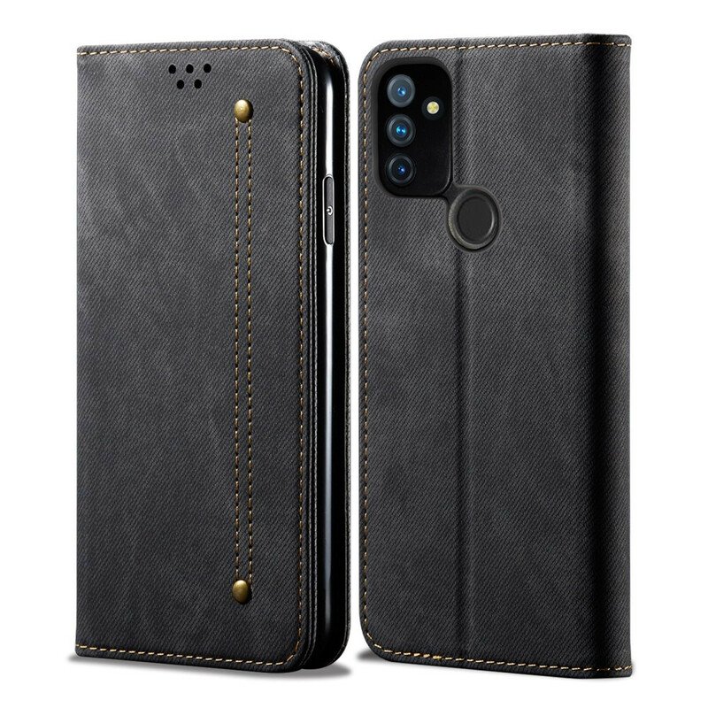 Folio-fodral OnePlus Nord N100 Läderfodral Textur För Jeans I Konstläder