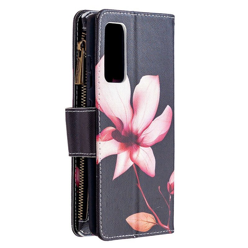 Fodral Samsung Galaxy S20 FE Blomma Blixtlåsficka