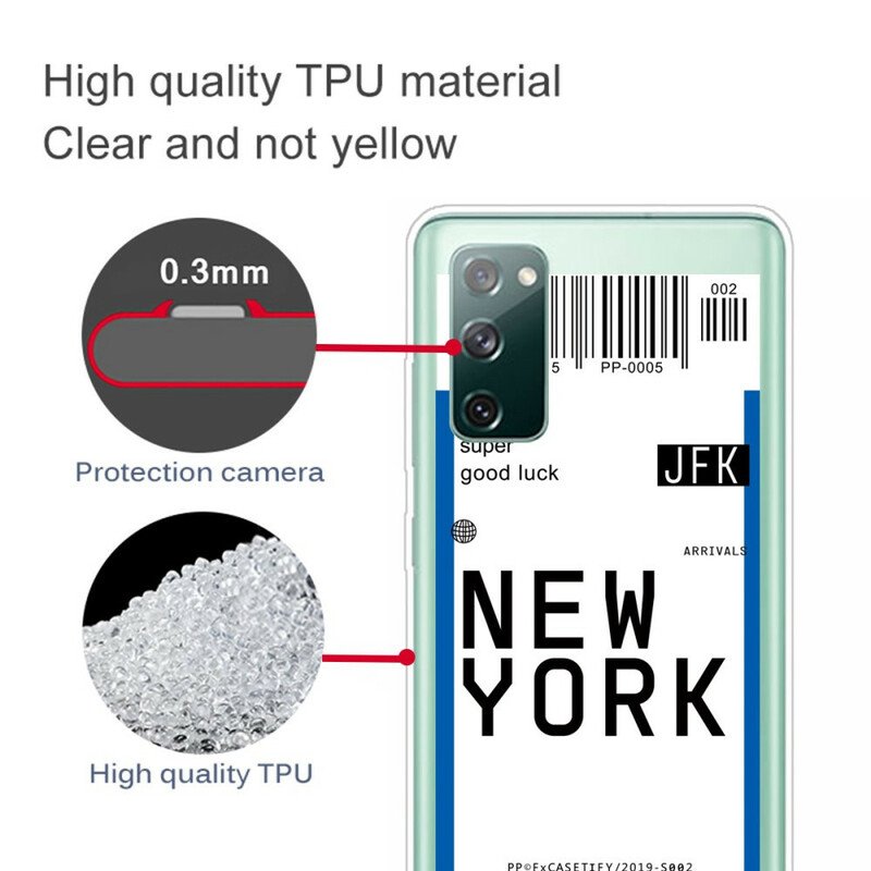 Skal Samsung Galaxy S20 FE Boardingkort Till New York