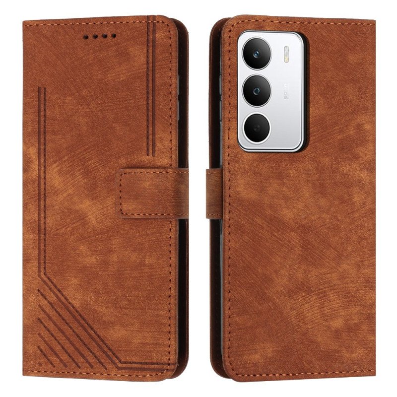 Läderfodral Realme C71 Telefonfodral Linjer