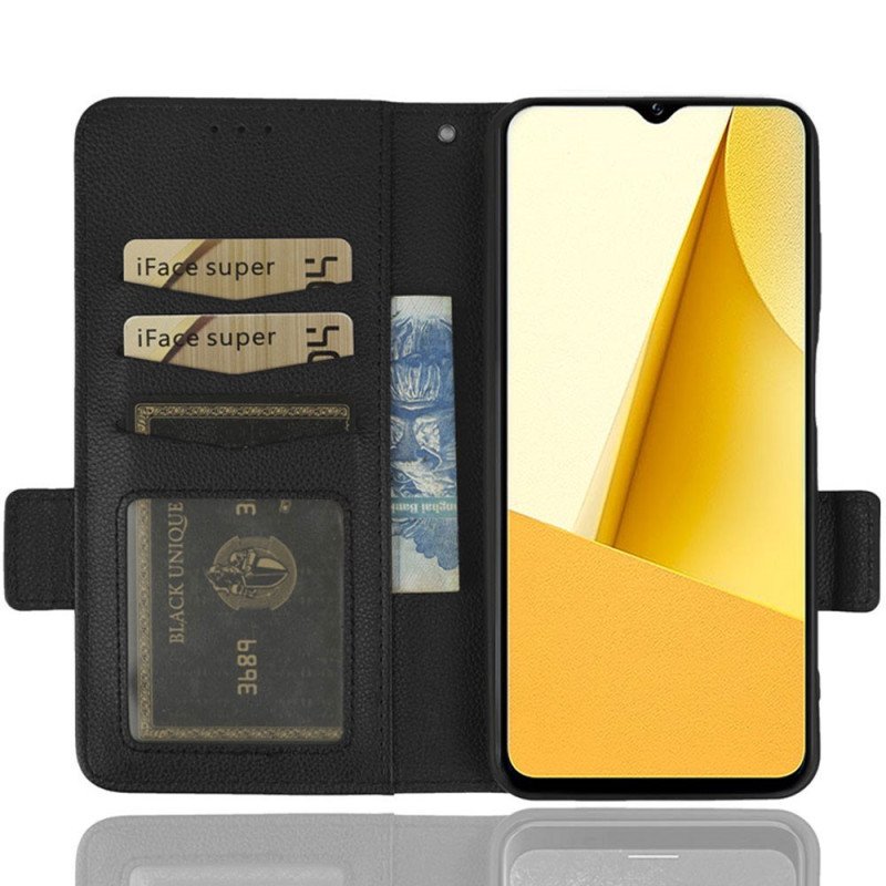 Folio-fodral Vivo Y16 Litchi Dubbellås I Konstläder
