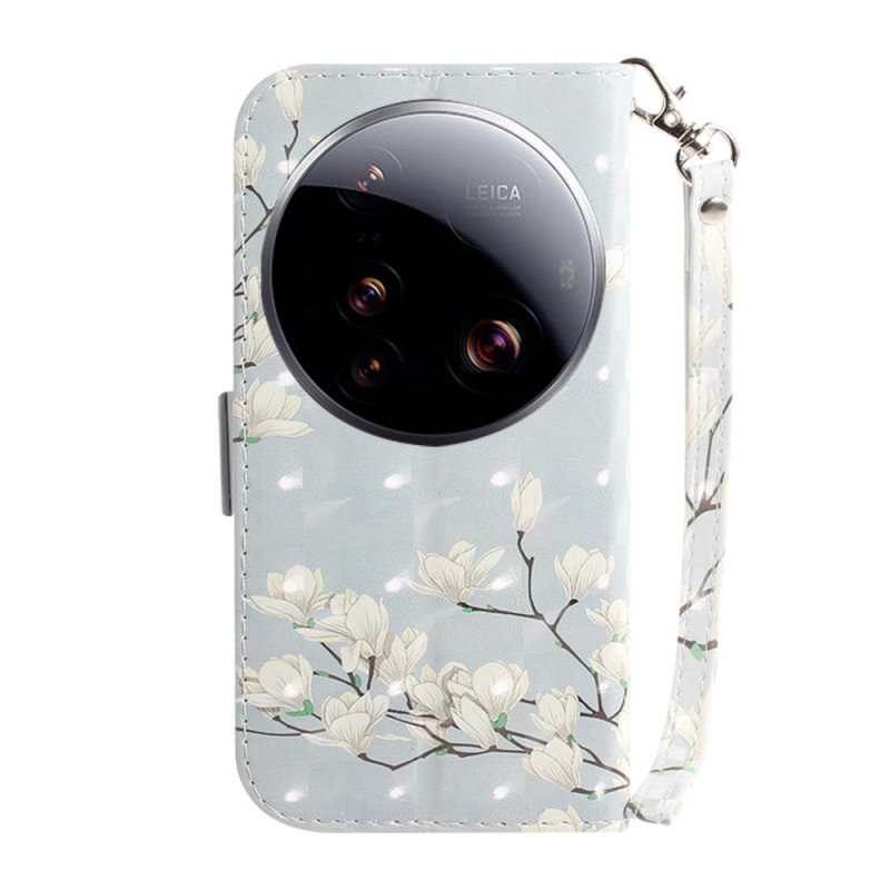 Fodral För Xiaomi 15 Ultra Magnolior Med Snodd