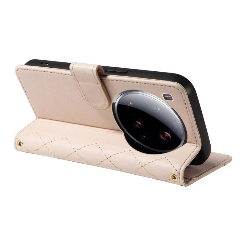 Fodral För Xiaomi 15 Ultra Vadderat Med Rem Och Axelrem