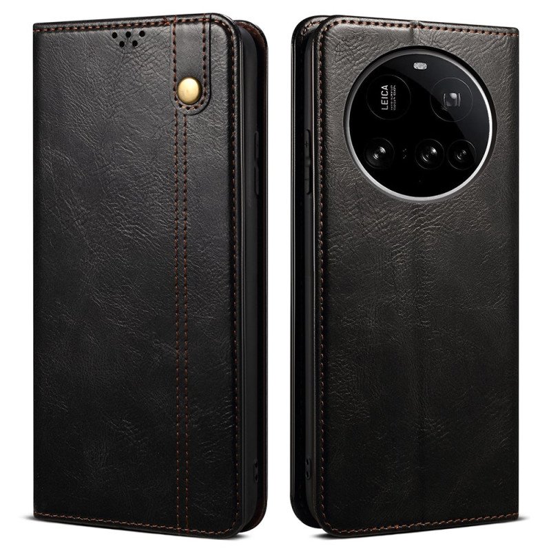 Folio-fodral Xiaomi 15 Ultra Vaxat Konstläder