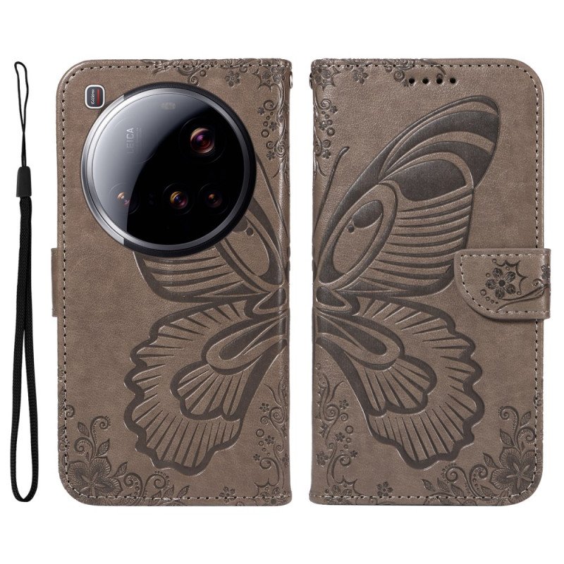 Läderfodral Xiaomi 15 Ultra Telefonfodral Fjärilsdesign