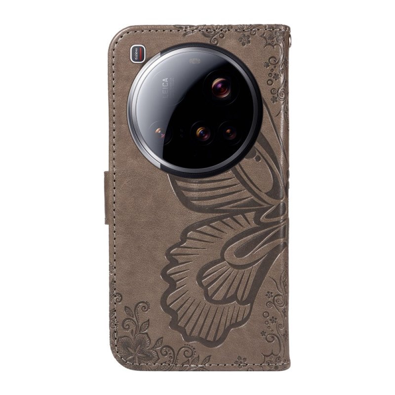 Läderfodral Xiaomi 15 Ultra Telefonfodral Fjärilsdesign