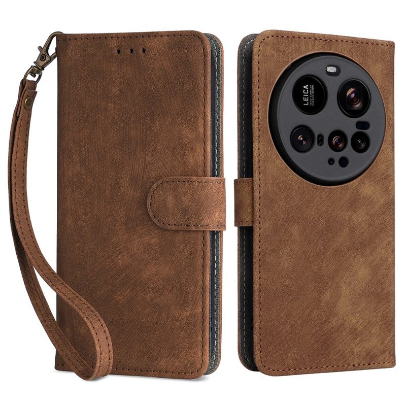 Läderfodral Xiaomi 15 Ultra Telefonfodral Rfid-blockering Med Mockaeffekt