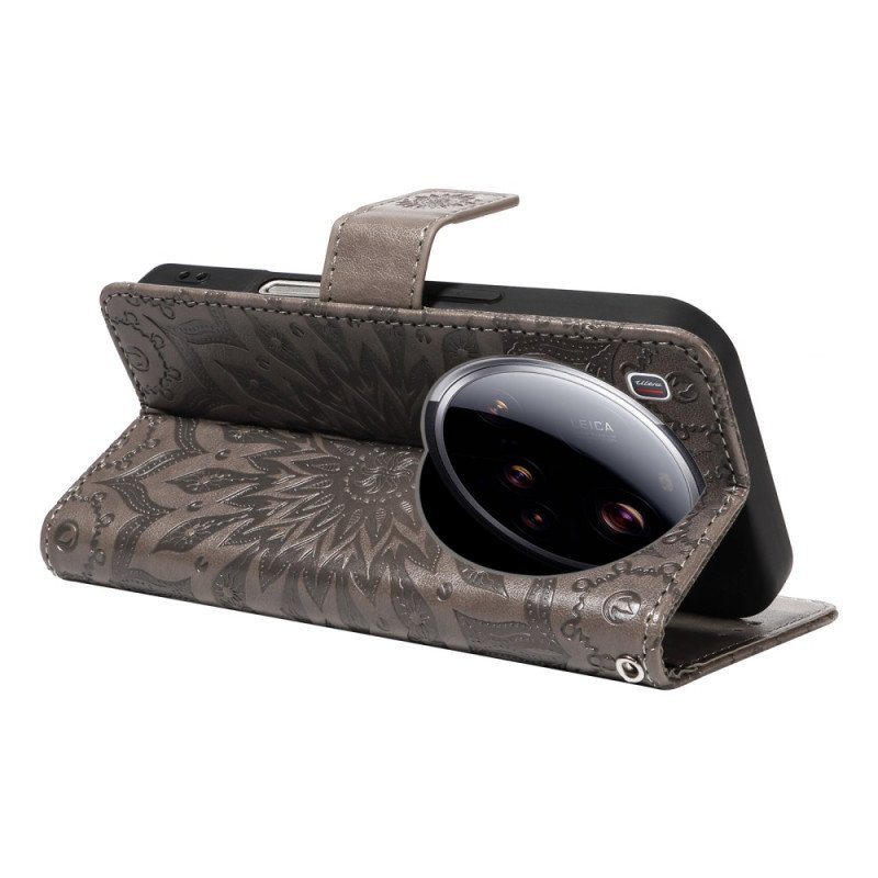 Läderfodral Xiaomi 15 Ultra Telefonfodral Solrosmönster