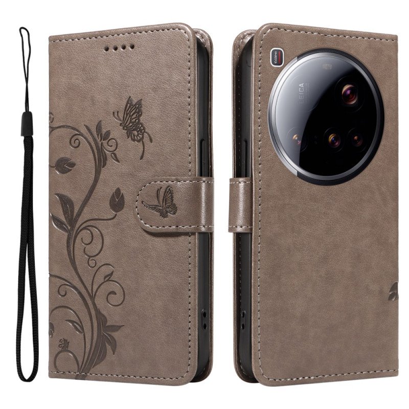 Läderskal Fodral Xiaomi 15 Ultra Blommönster