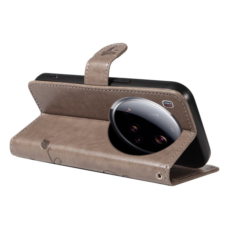 Läderskal Fodral Xiaomi 15 Ultra Blommönster