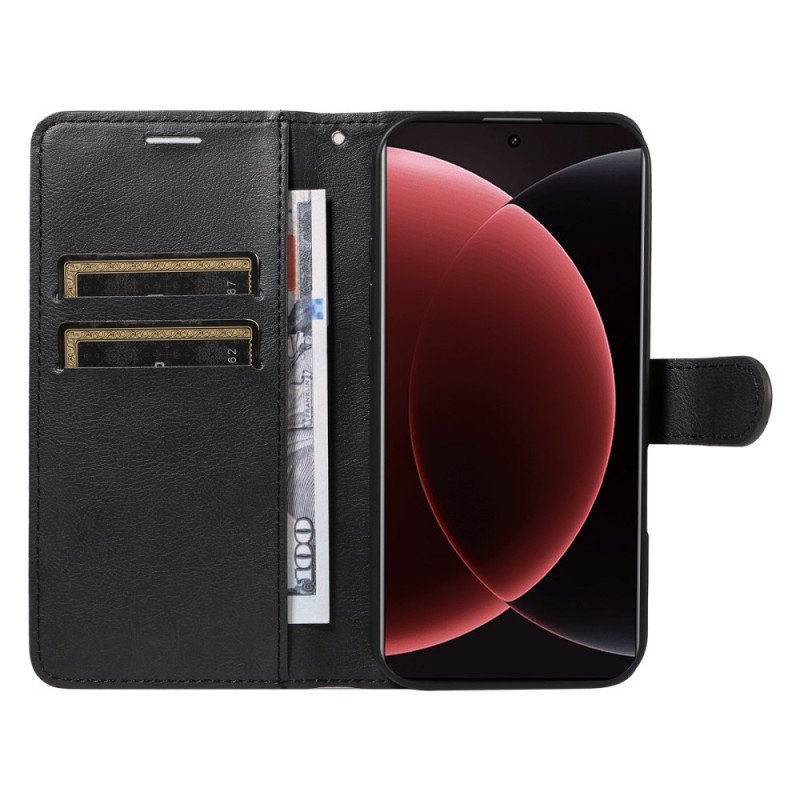 Läderskal Fodral Xiaomi 15 Ultra Enfärgat Konstläder