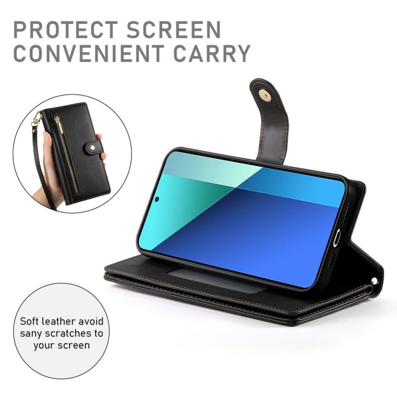 Läderskal Fodral Xiaomi 15 Ultra Plånbok Med Rem Och Axelrem