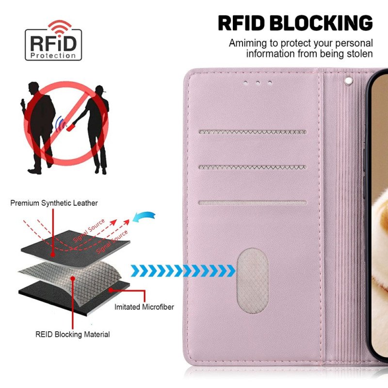 Läderskal Fodral Xiaomi 15 Ultra Rfid-blockerande Och Kattungemönster