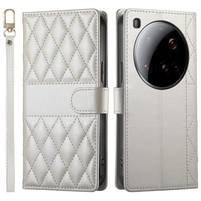 Skyddsfodral Xiaomi 15 Ultra Quiltad Med Rem Och Axelrem