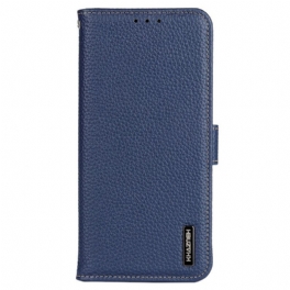 Folio-fodral Samsung Galaxy A03 Äkta Litchi Läder Khazneh Rfid
