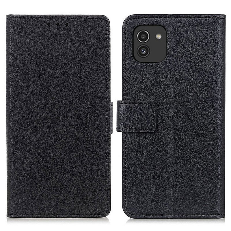 Folio-fodral Samsung Galaxy A03 Klassisk Lädereffekt