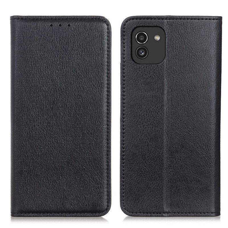 Folio-fodral Samsung Galaxy A03 Läderfodral Litchi Design Läder
