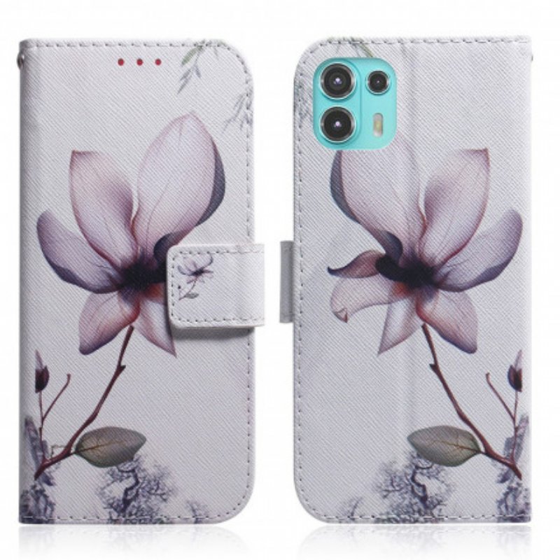 Fodral Motorola Edge 20 Lite Blomma Dusty Pink