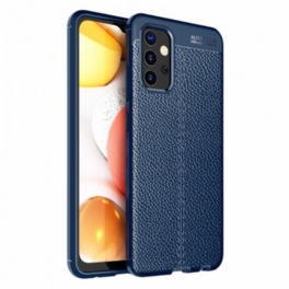 Mobilskal Samsung Galaxy A32 Dubbel Linje Litchi Läder Effekt