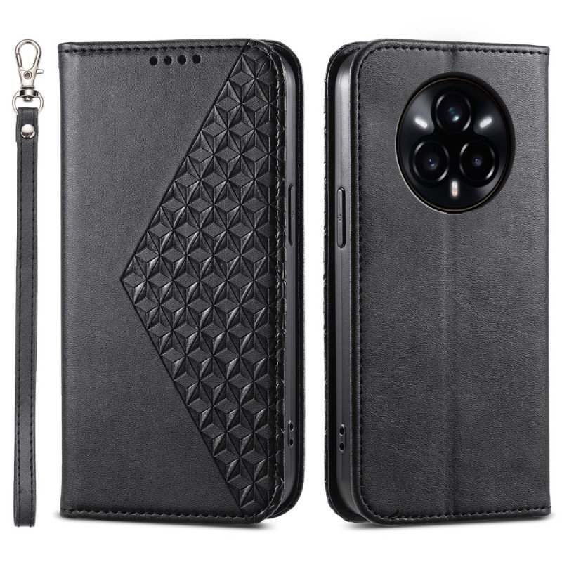 Folio-fodral För Realme 14 Pro Plus 5g Texturerad Med Rem