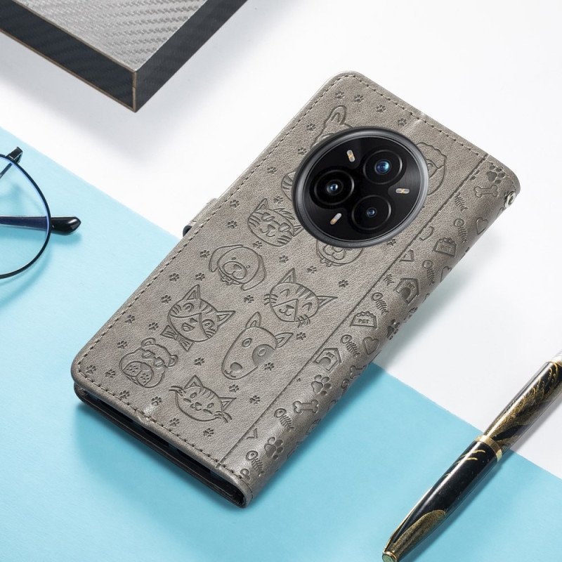 Läderfodral Realme 14 Pro Plus 5g Telefonfodral Animerade Djur