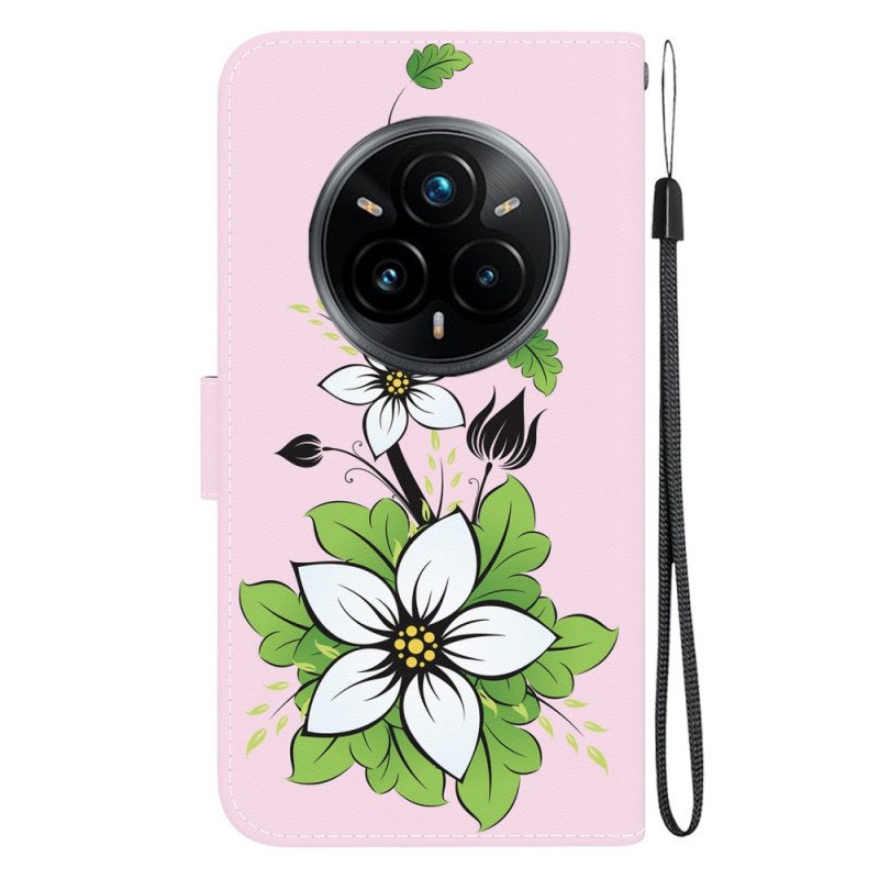 Läderfodral Realme 14 Pro Plus 5g Telefonfodral Liljemönster