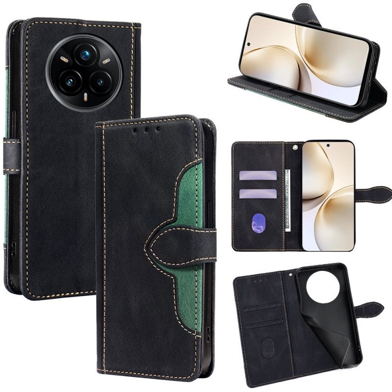 Läderfodral Realme 14 Pro Plus 5g Telefonfodral Tvåfärgad Blommig