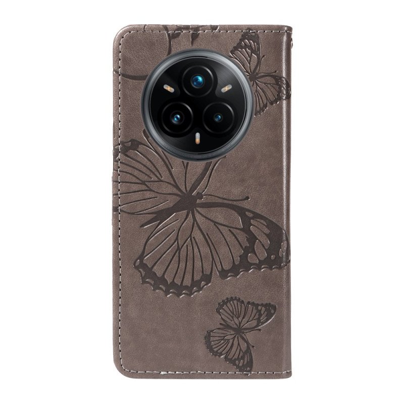 Läderskal Fodral Realme 14 Pro Plus 5g Jättefjärilar
