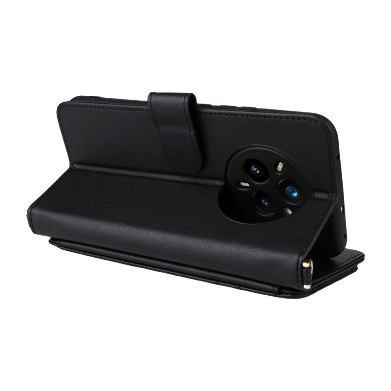 Läderskal Fodral Realme 14 Pro Plus 5g Premium Med Axelrem Och Axelrem